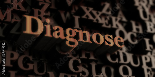 Fotografie, Obraz diagnose - Wooden 3D rendered letters/message