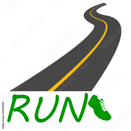 Strada Con Scritta Run E Scarpa Disegno Vettoriale Buy This Stock Vector And Explore Similar Vectors At Adobe Stock Adobe Stock