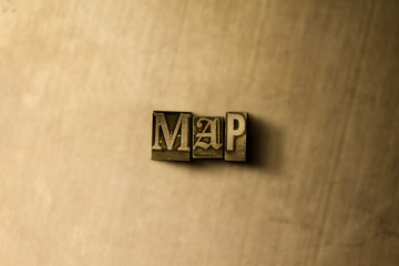 map - close-up of grungy vintage typeset word on metal backdrop. royalty free stock illustration. ca
