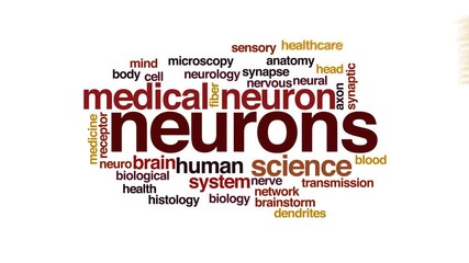 Poster - Neurons animated word cloud, text design animation.