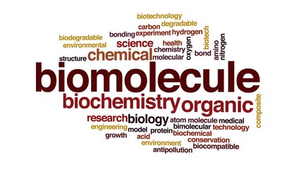 Poster - Biomolecule animated word cloud, text design animation.