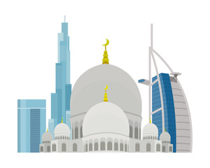 United Arab Emirates Travelling Banner. Landscape
