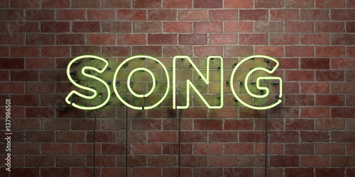 Fotografía SONG - fluorescent Neon tube Sign on brickwork - Front view - 3D rendered royalty free stock picture