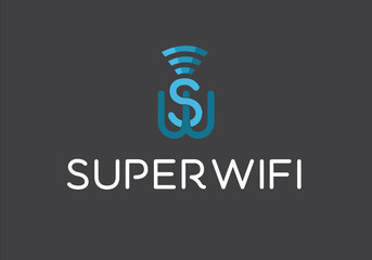 Logotype Wifi . Letters SW