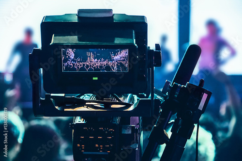 Shooting concert professional camera. View of the video camera v © Andrey Zyk