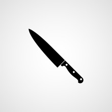 Kitchen Knife Black Silhouette. Vector Icon
