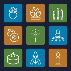 Sticker - Set of 9 flame outline icons