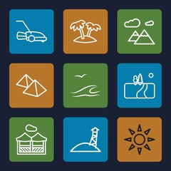 Poster - Set of 9 landscape outline icons