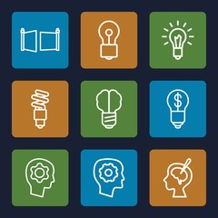 Poster - Set of 9 imagination outline icons