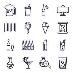Aufkleber - Set of 16 glass outline icons