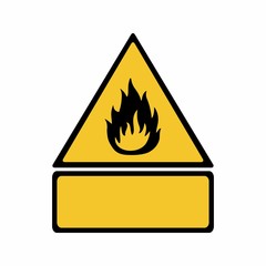 Wall Mural - Flammable material sign vector design . ISO 7010 W021 Warning symbol.