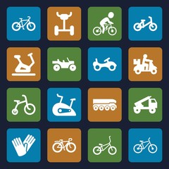 Sticker - Set of 16 bicycle filled icons