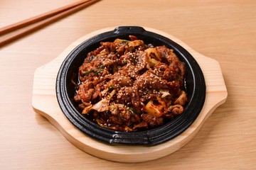 Wall Mural - jeyuk bokkeum. stir-fried spicy pork.