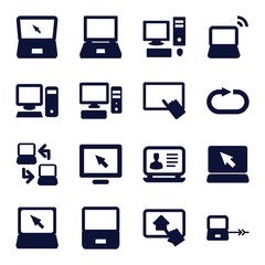 Leinwandbilder - Set of 16 desktop filled icons