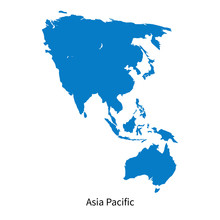 Detailed Vector Map Of Asia Pacific Region