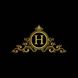initial letter logo circle elegant gold