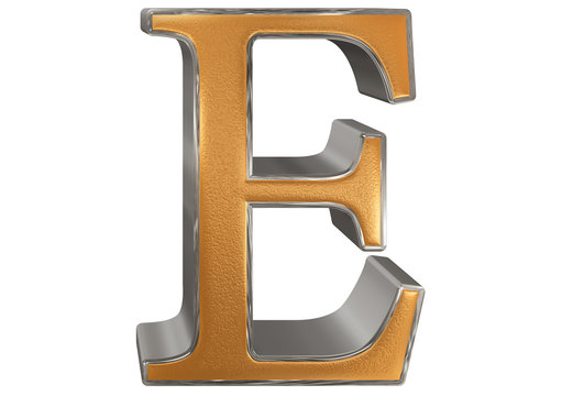 Uppercase letter E, isolated on white, 3D illustration