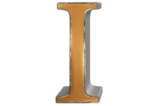 Uppercase letter I, isolated on white, 3D illustration