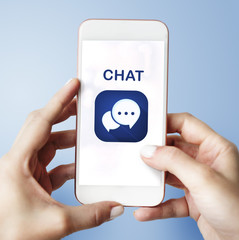 Canvas Print - Chat Social Network Speech Bubble