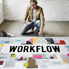 Wall Mural - Workflow Efficient Business Process Procedure Concept