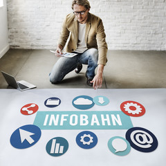 Canvas Print - Infobahn Technology Network Online Concept