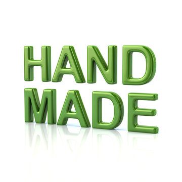 Green 3d hand made text illustration