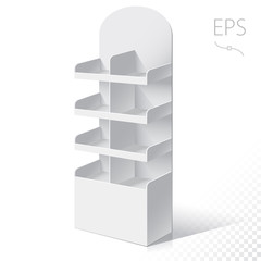White empty box displays. Display on Isolated white background. Mock-up template ready for design. Product Packing Vector
