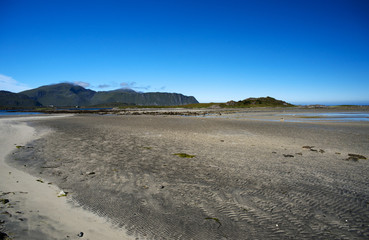 Sticker - Sand beach on Lofoten Island, Norway