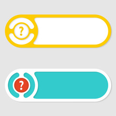Poster - Set of two vector abstract buttons and question mark