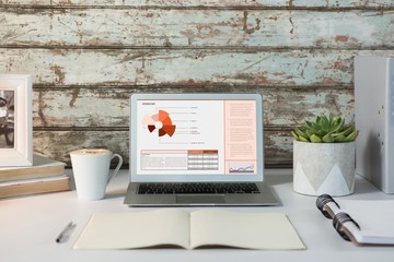 Poster - Composite image of business interface with graphs and data