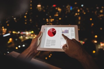 Poster - Composite image of business interface with graphs and data