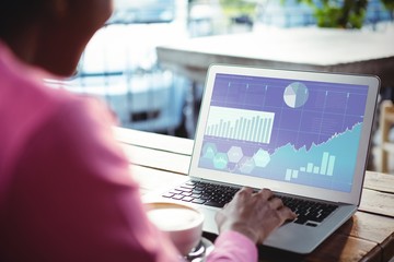 Poster - Composite image of business interface with graphs and data