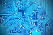 Close-up shot of computer motherboard detail