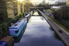British Water Canal With House Boats