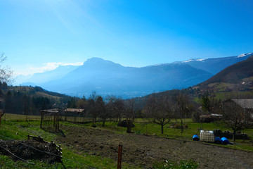 Mountain village landscape