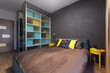 Modern interior of a private bedroom in solid colors