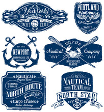Vintage Vector Nautical Labels