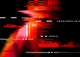 a red glitch noise distortion texture background. vector illustration