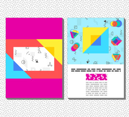 Wall Mural - flyer, leaflet, booklet layout. editable design template. a4 2-fold brochure with abstract elements 