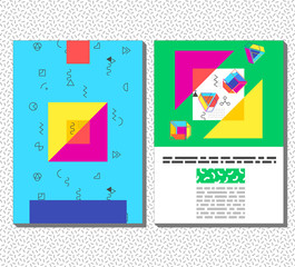 Wall Mural - flyer, leaflet, booklet layout. editable design template. a4 2-fold brochure with abstract elements 