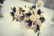 Bukier ślubny, wiązanka z róż i kalii kremowo fioletowych