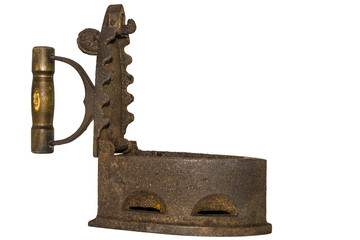 ancient iron on a white background