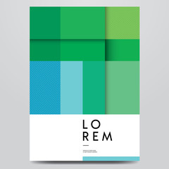 Wall Mural - Abstract geometric green and blue cover design template. Vector illustration.