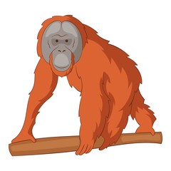 Sticker - Orangutan icon, cartoon style