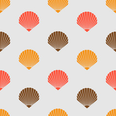 Seashells and sea stars icons seamless pattern vector