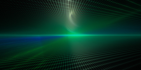 Poster - Abstract background element. Grid planes perspective. Retro sci fi style. Time and space concept.