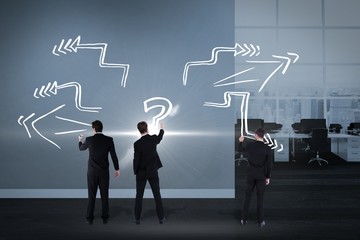 Poster - Composite image of business team writing