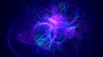 Poster - 3D rendering abstract fractal light background