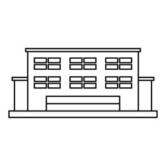 Poster - Manufacturing factory building icon, outline style