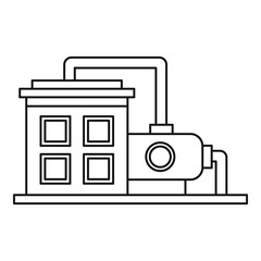 Poster - Oil refinery plant icon, outline style